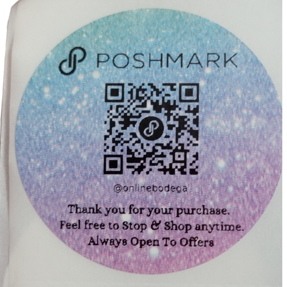 100ct 2in Poshmark QR Code Customized Stickers Sparkling Rainbow - Picture 5 of 5
